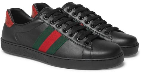 gucci sneakers flame black|all black sneakers Gucci men.